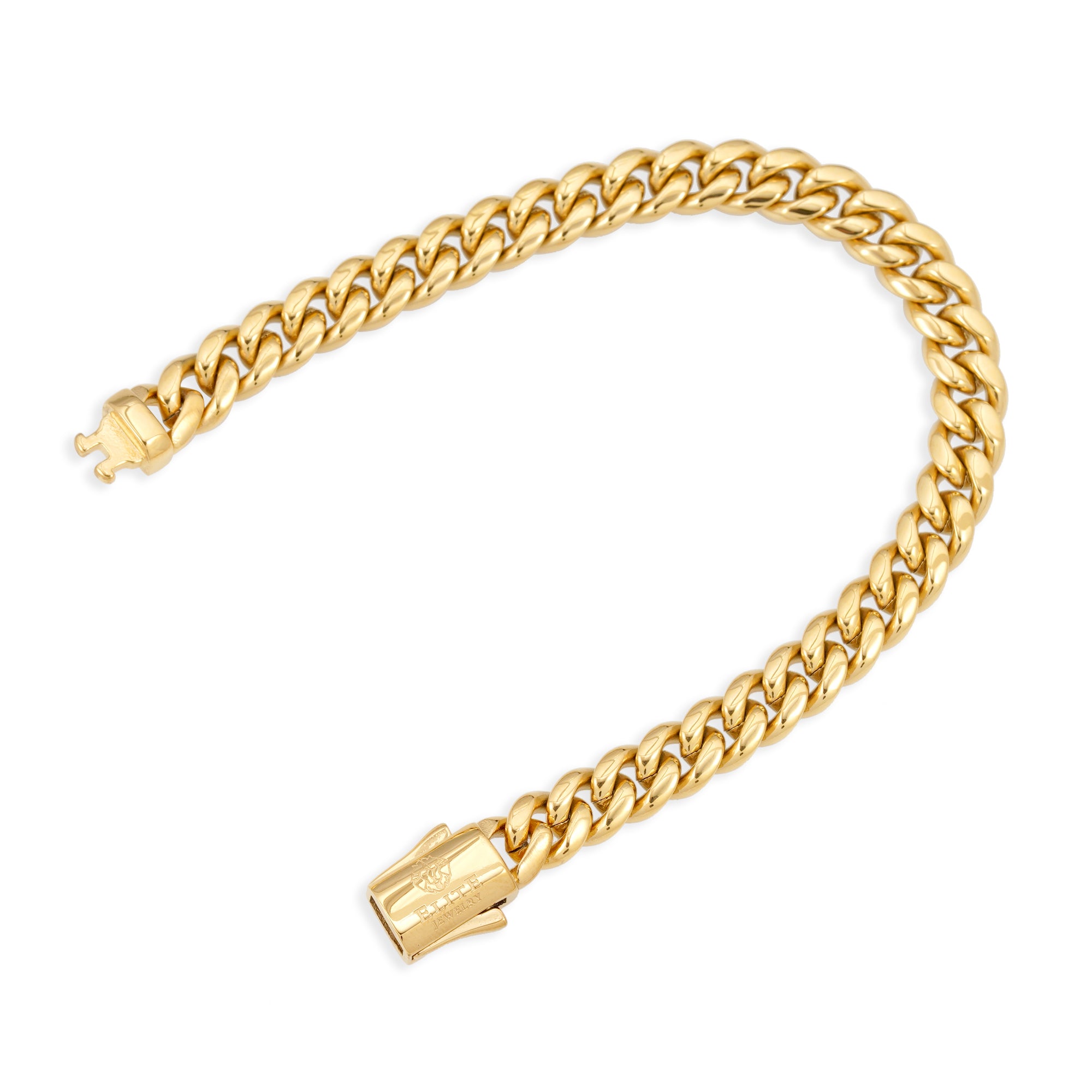 Pulsera Cubana 8mm Dorado
