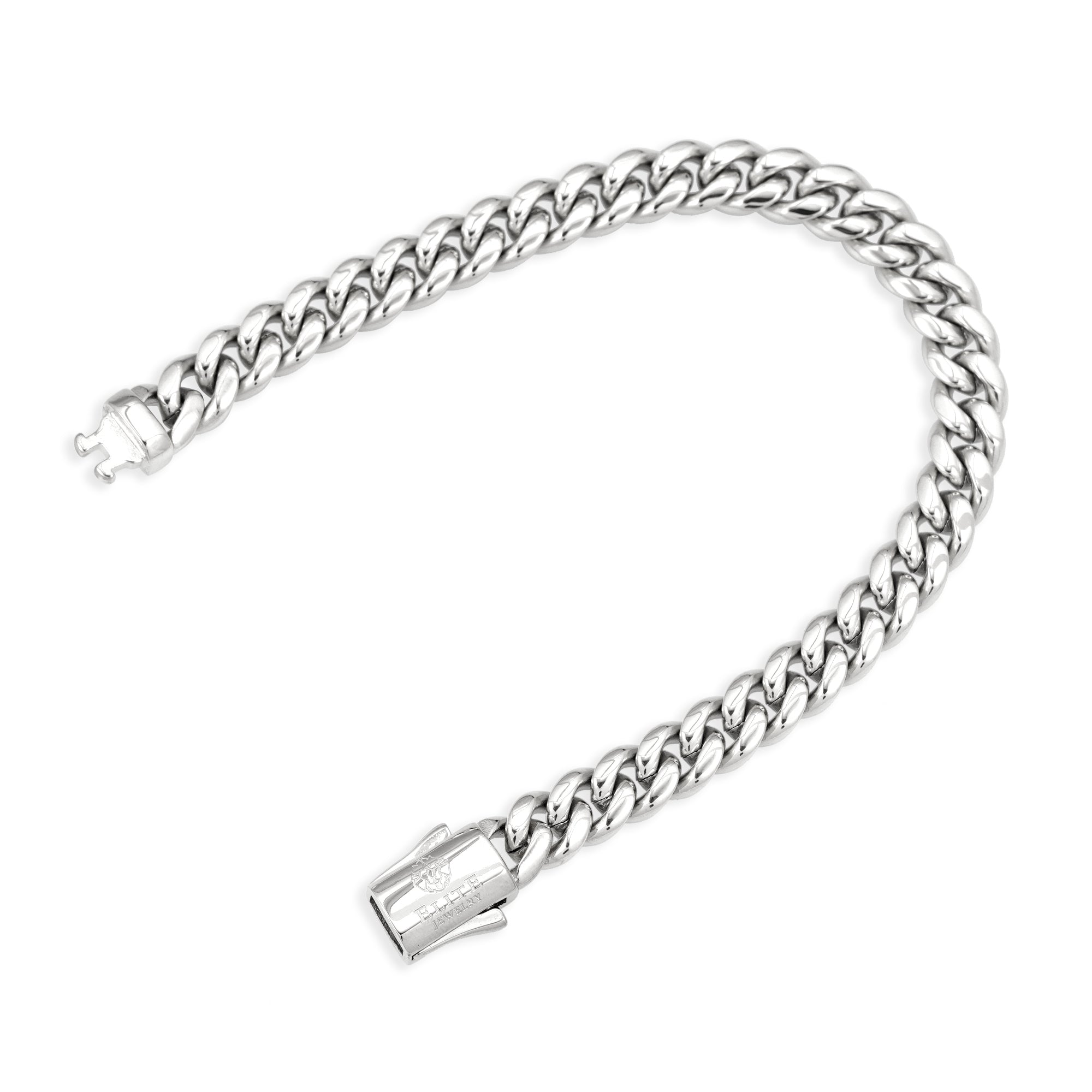 Pulsera Cubana 8mm Plata