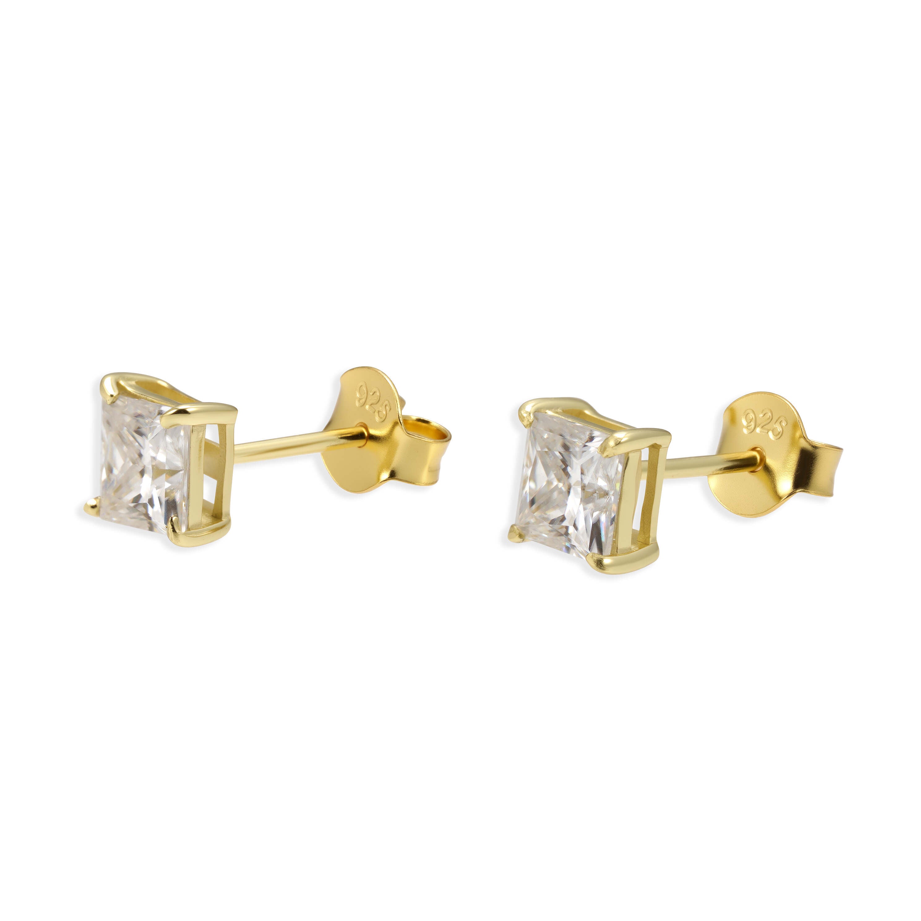 Dormilonas Cuadradas - 100% Moissanite (Dorado)