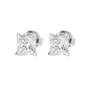 Dormilonas Cuadradas - 100% Moissanite (Plata)