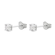 Pantallas Dormilonas 4mm - 100% Moissanite (Plata)