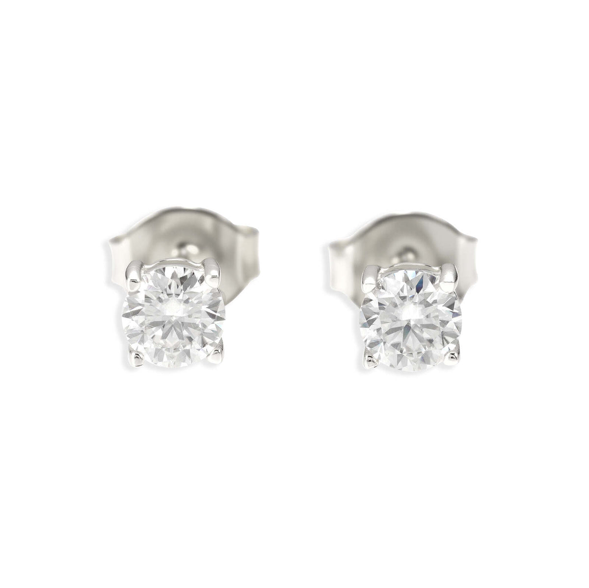 Pantallas Dormilonas 4mm - 100% Moissanite (Plata)