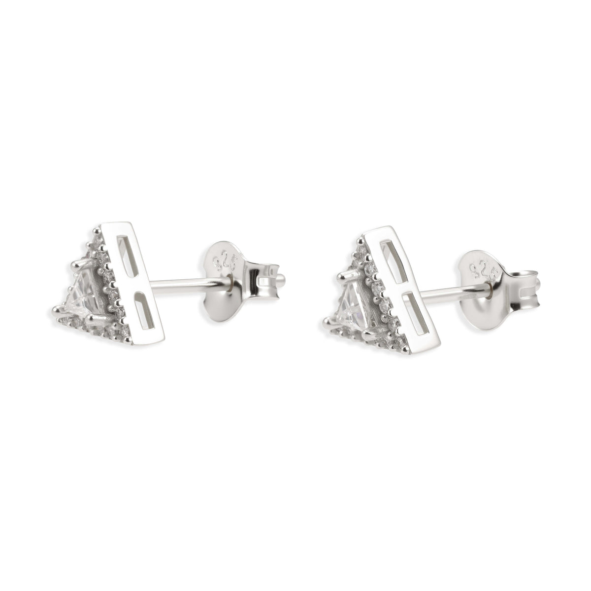 Pantallas Triangulares 7mm - 100% Moissanite (Plata)
