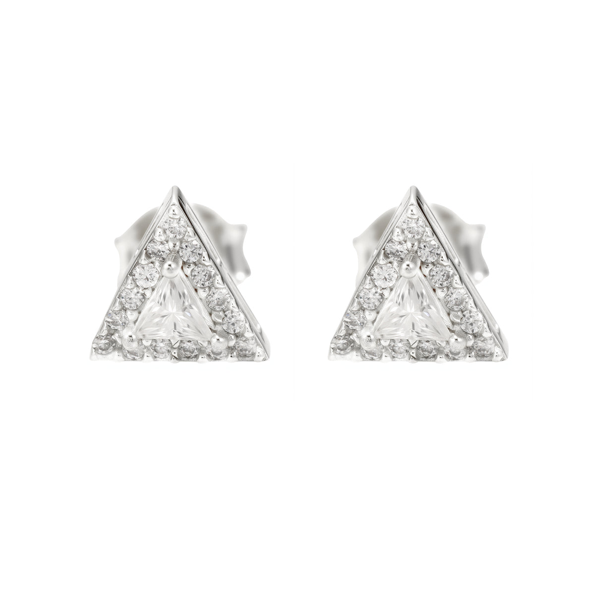 Pantallas Triangulares 7mm - 100% Moissanite (Plata)