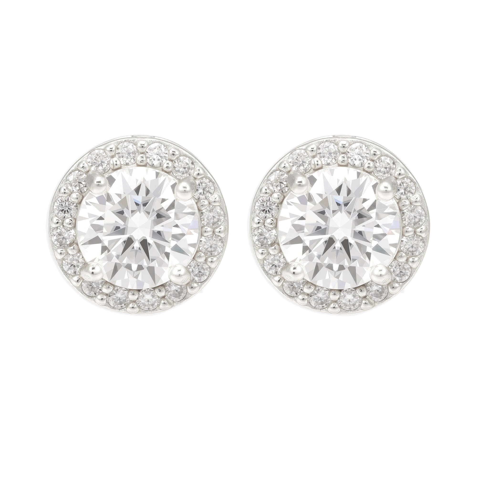 Pantallas Redondas 9mm - 100% Moissanite (Plata)