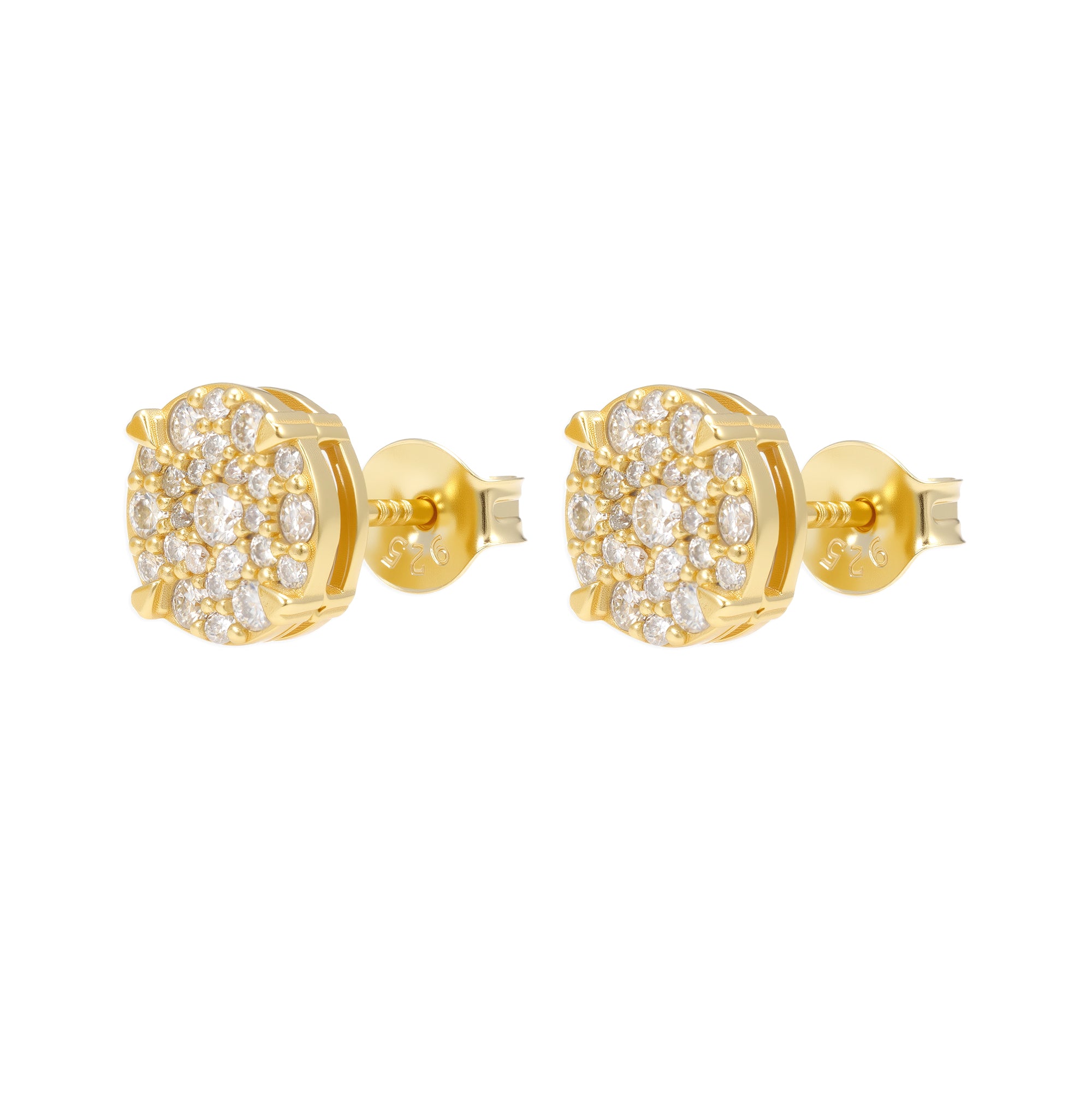 Pantallas Corona Real (8mm) - 100% Moissanite (Dorado)