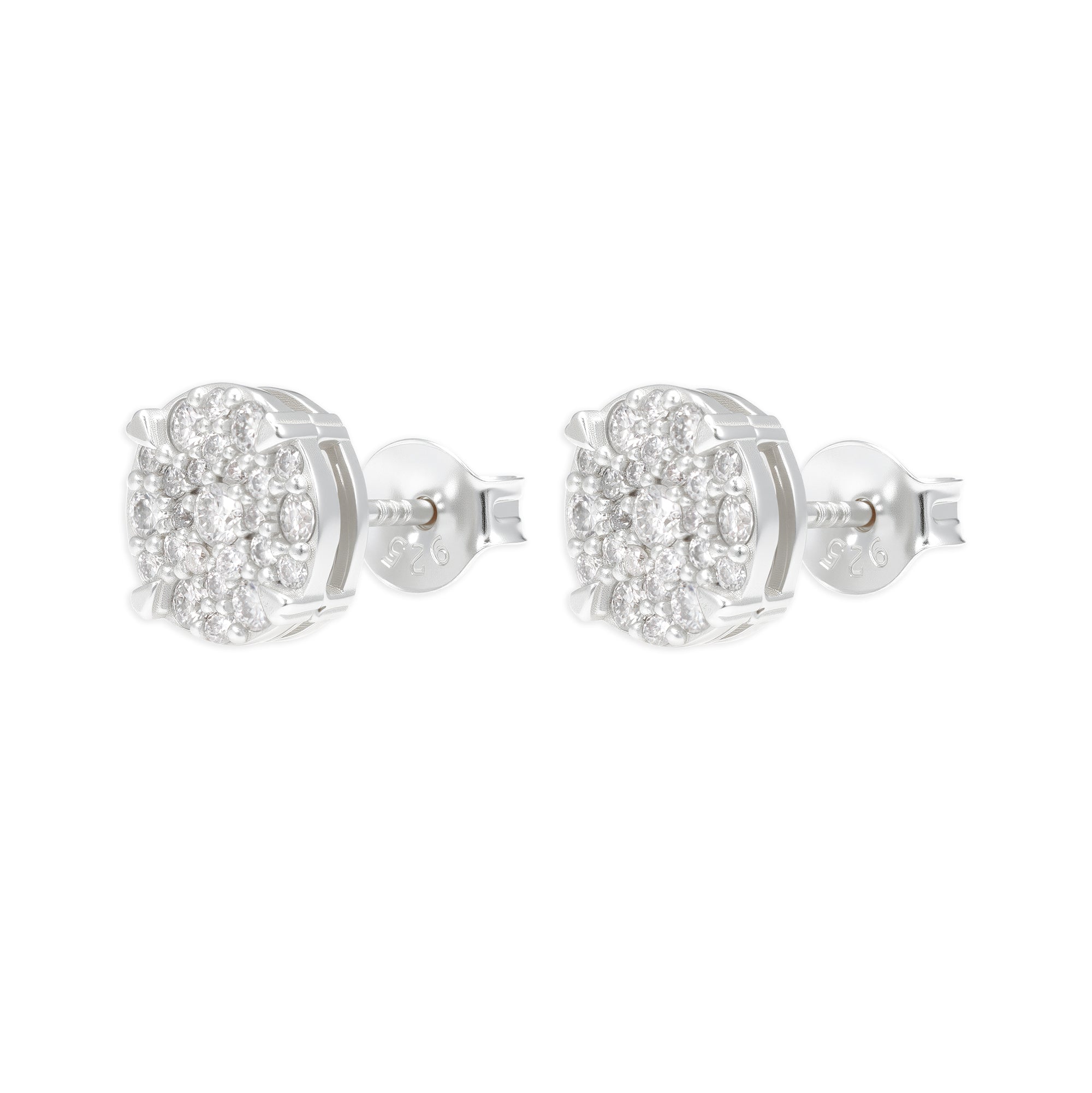 Pantallas Corona Real (8mm) - 100% Moissanite (Plata)