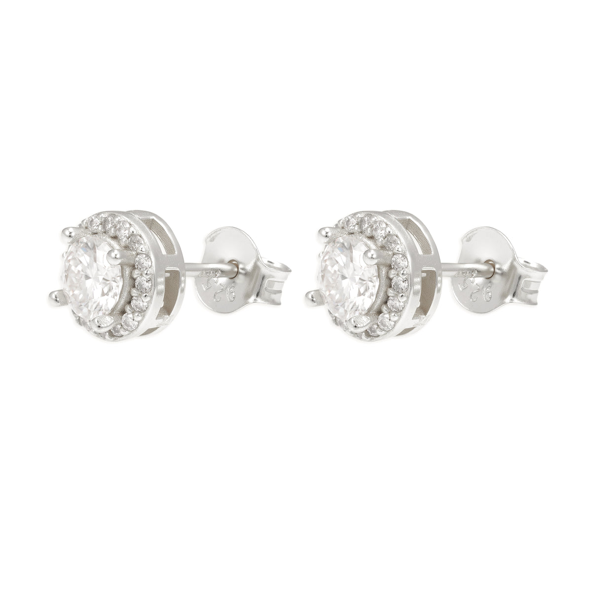 Pantallas Redondas 7mm - 100% Moissanite (Plata)