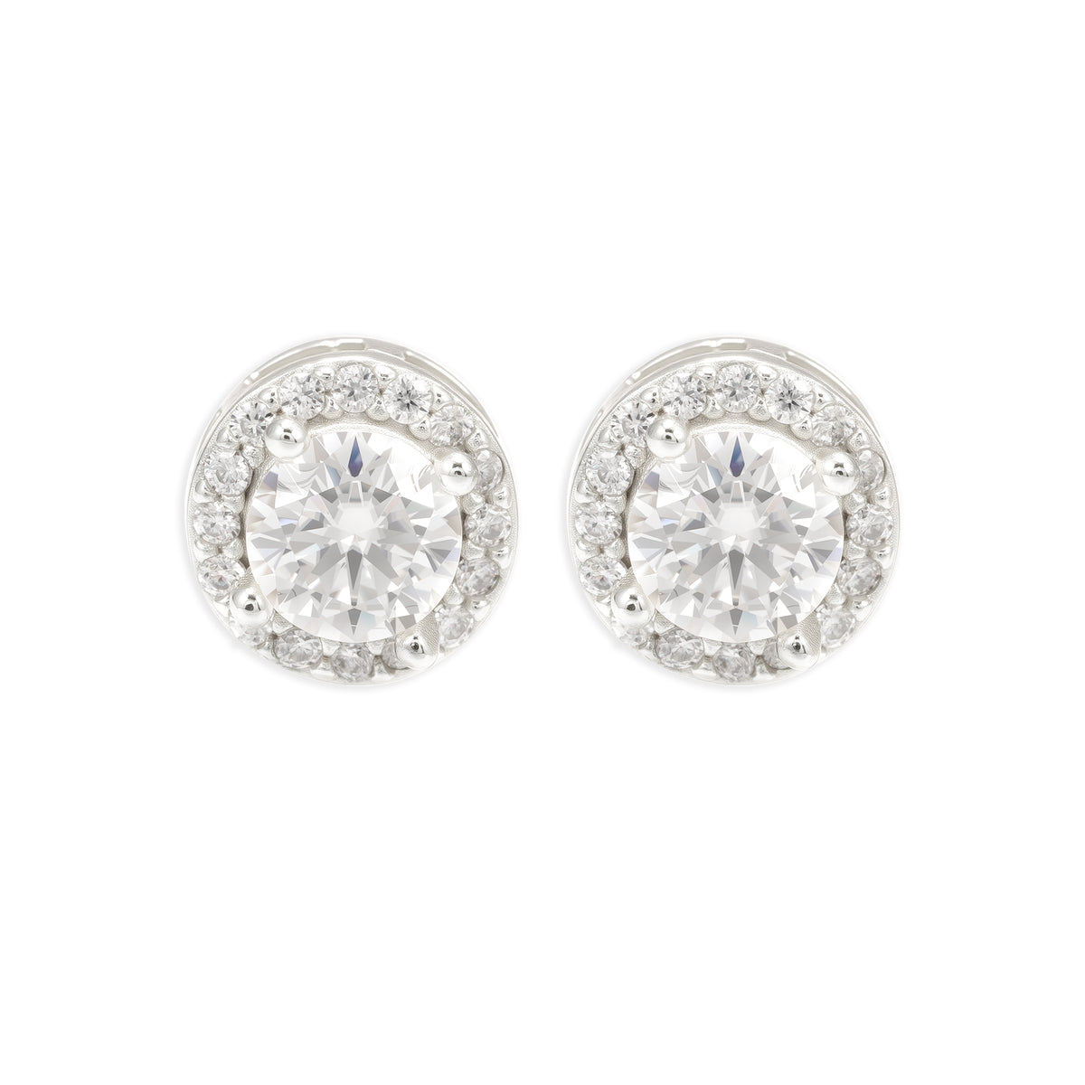 Pantallas Redondas 7mm - 100% Moissanite (Plata)