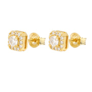 Pantallas Cuadradas Corona - 100% Moissanite (Dorado)