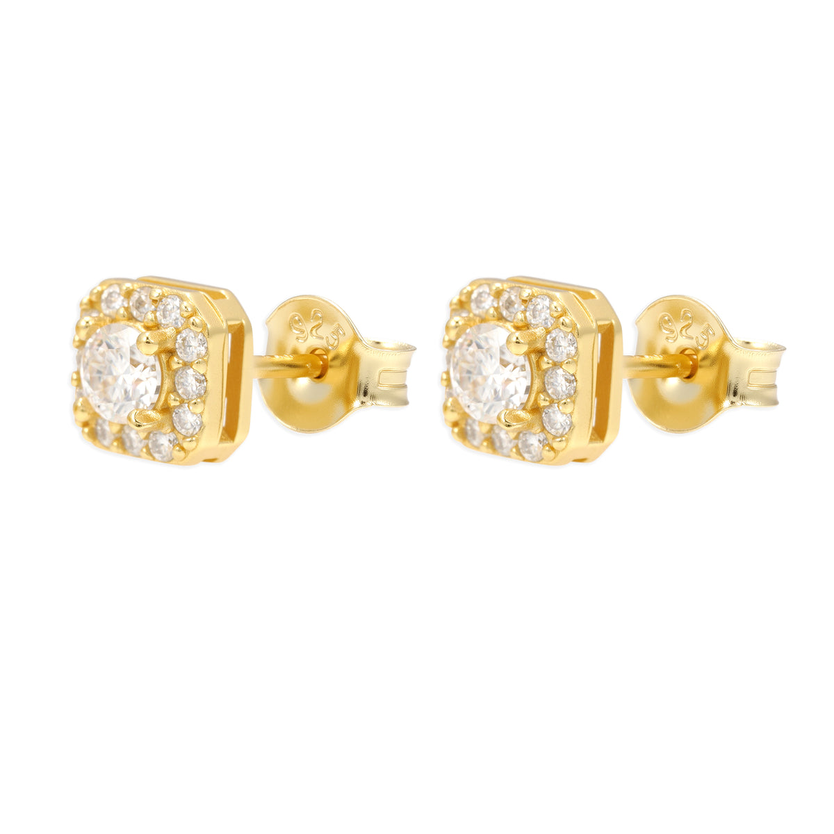 Pantallas Cuadradas Corona - 100% Moissanite (Dorado)