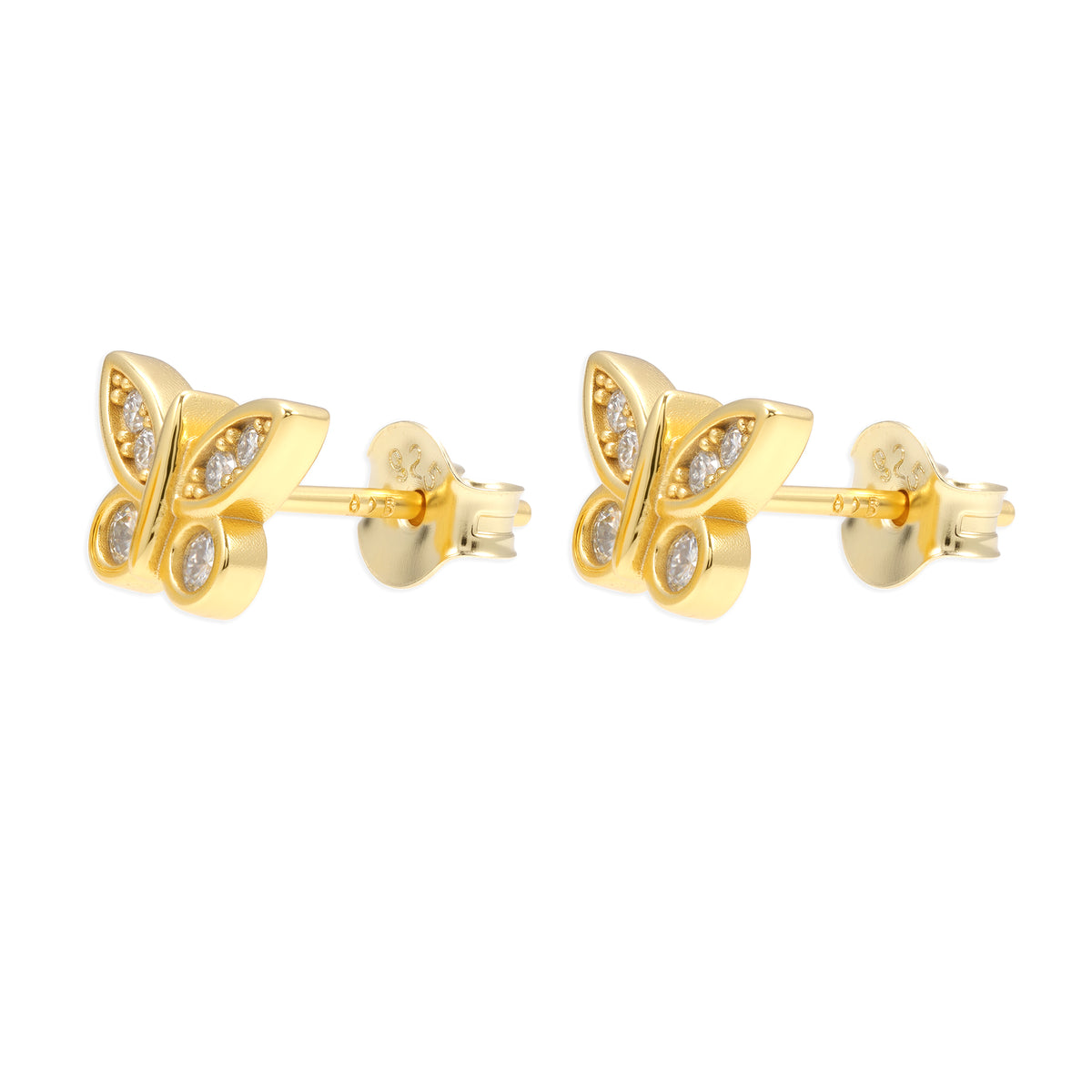Pantallas De Mariposa - 100% Moissanite (Dorado)