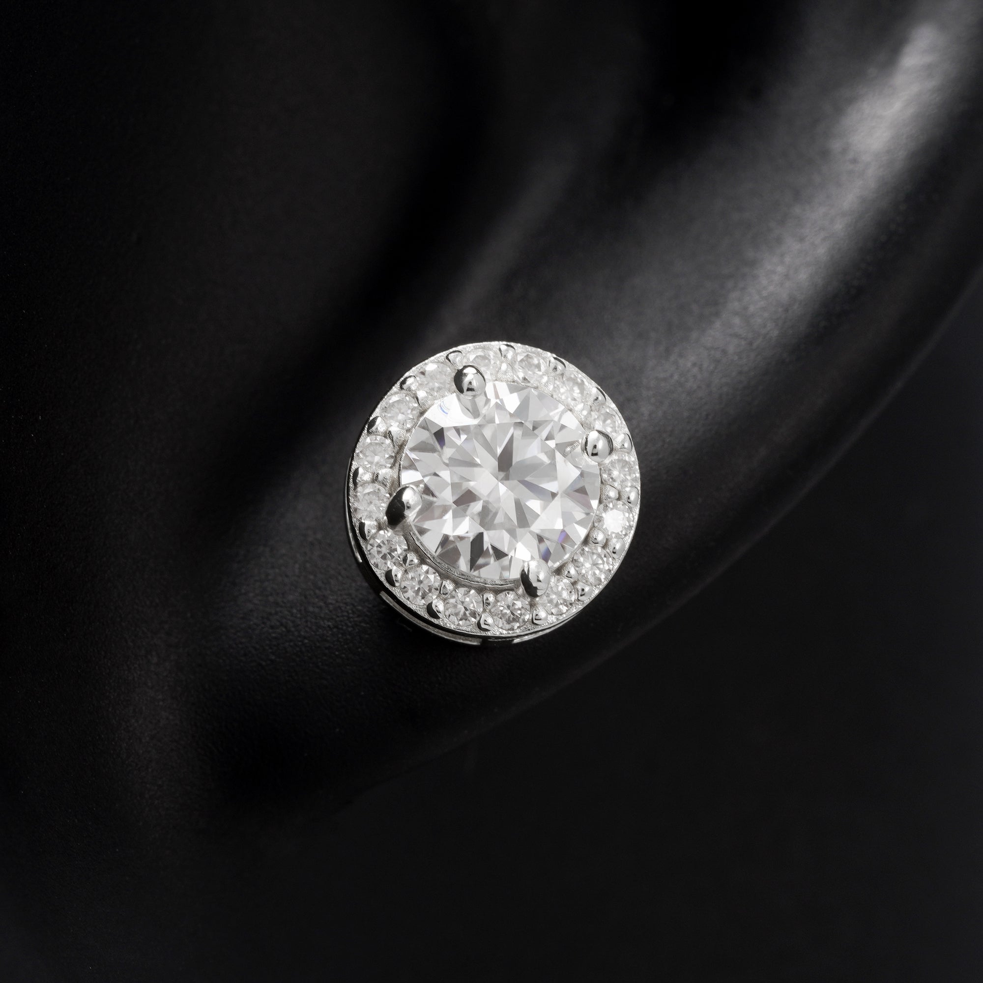 Pantallas Redondas 9mm - 100% Moissanite (Plata)