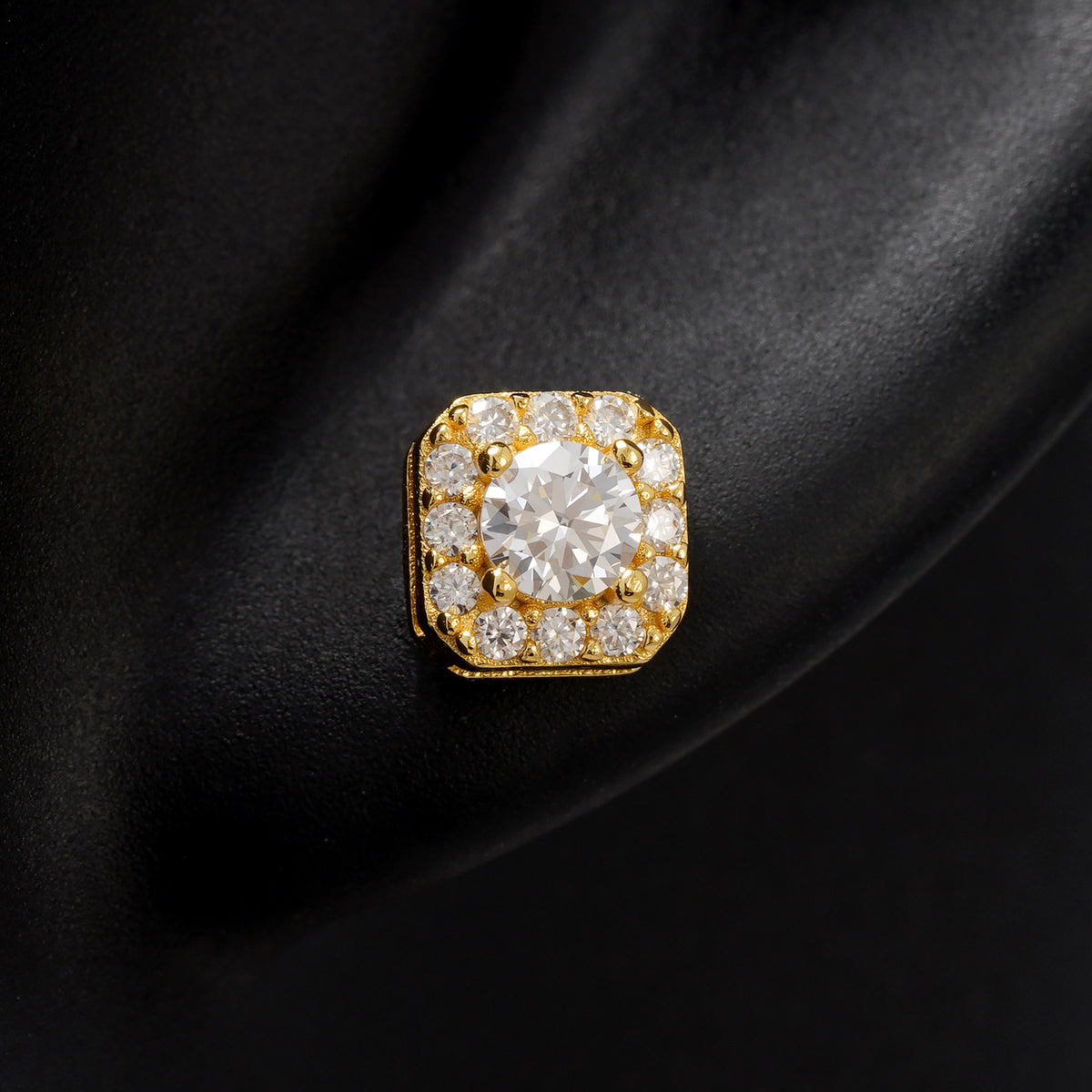 Pantallas Cuadradas Corona - 100% Moissanite (Dorado)