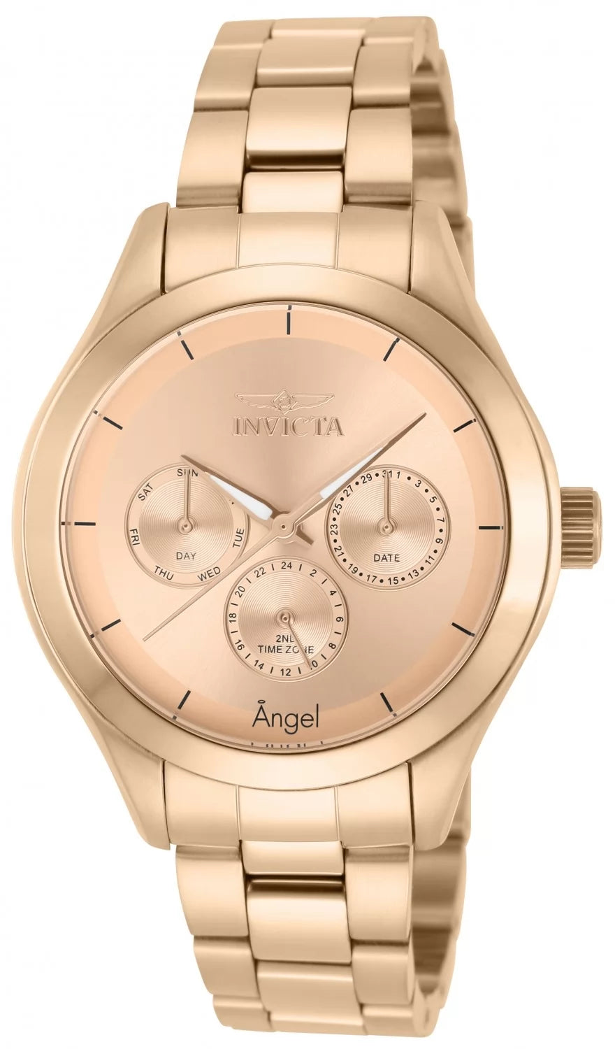 Elite Jewelry | Invicta Women's 12467 Angel Quartz Chronograph Rose Gold Dial Watch