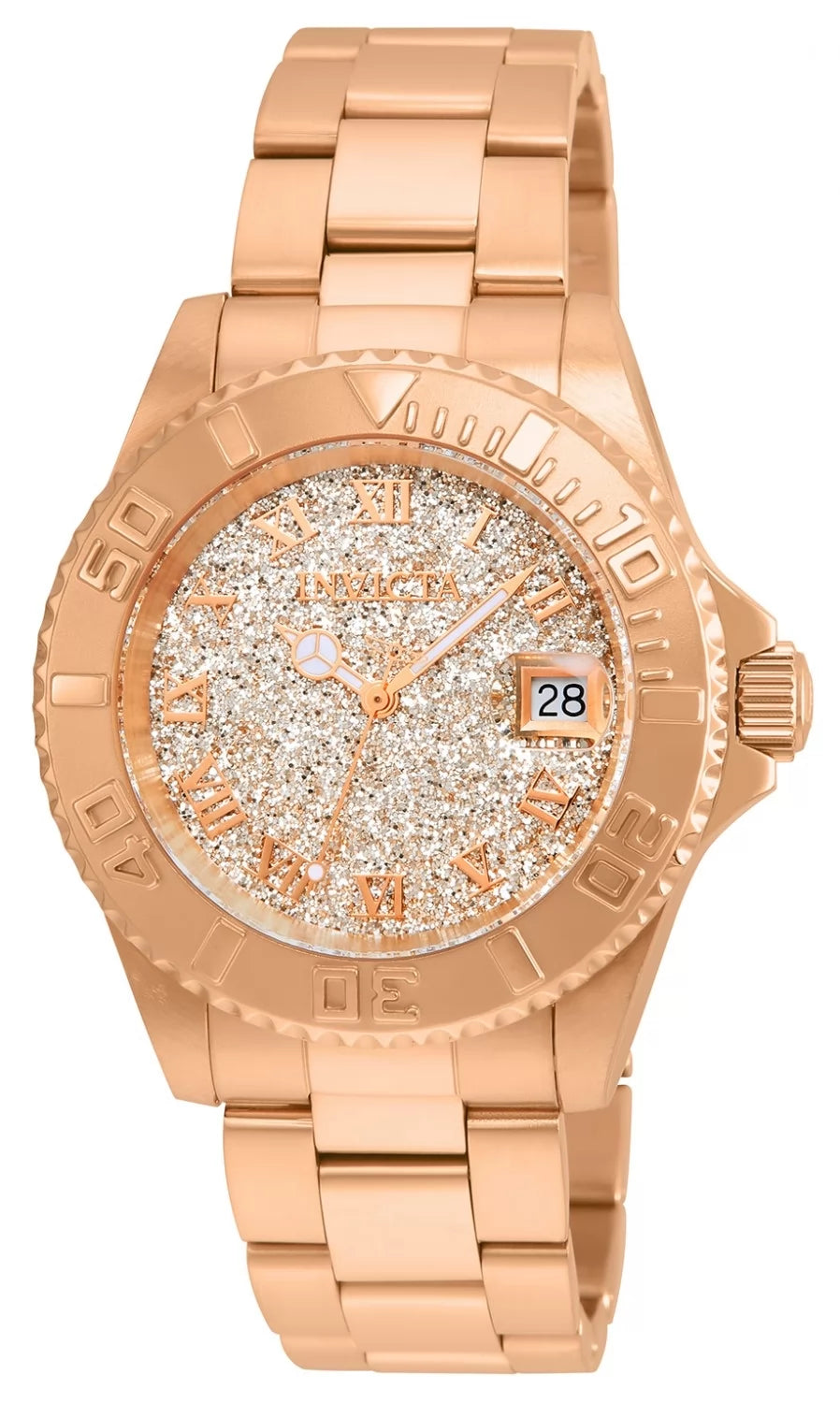 Elite Jewelry | Invicta Women's 22708 Angel Quartz 3 Hand Rose Gold Dial Watch