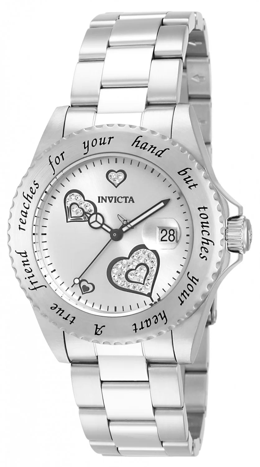 Elite Jewelry | Invicta Women's 14729 Angel Quartz 3 Hand Silver Dial Watch