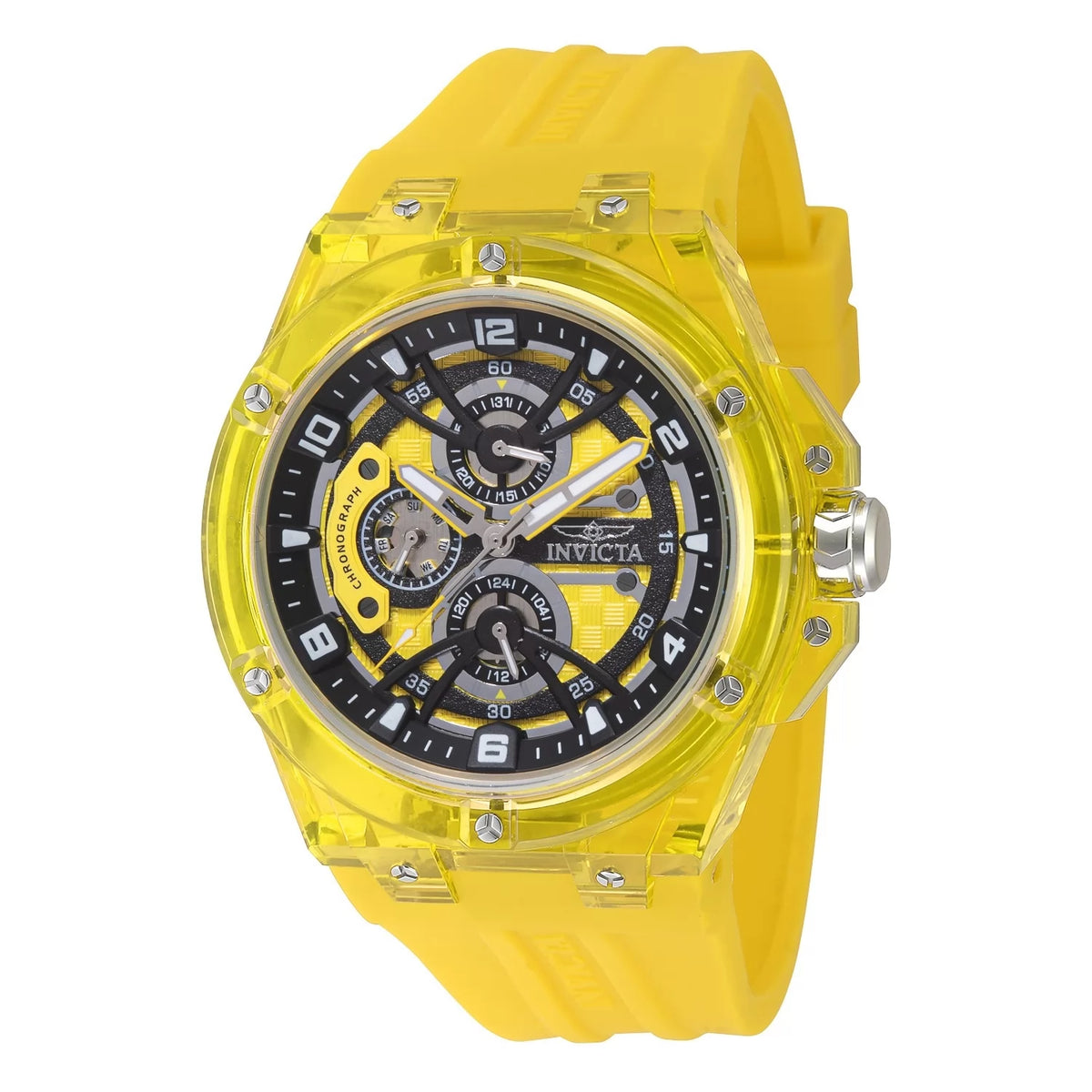 Elite Jewelry | Invicta Men's 48802 Invicta Racing Quartz VH67 Yellow Dial Watch