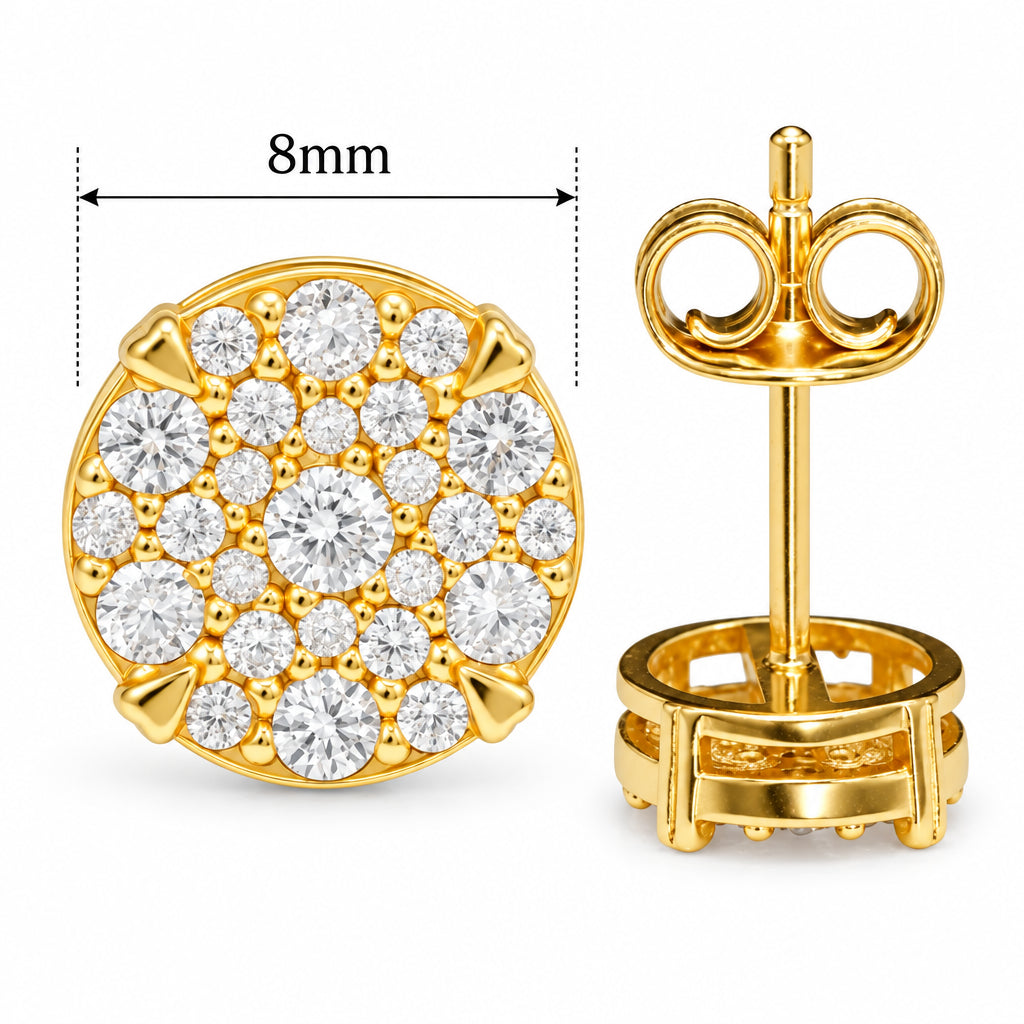 Elite Jewelry | Pantallas Corona Real (8mm) - 100% Moissanite (Dorado) — guía de tamaño