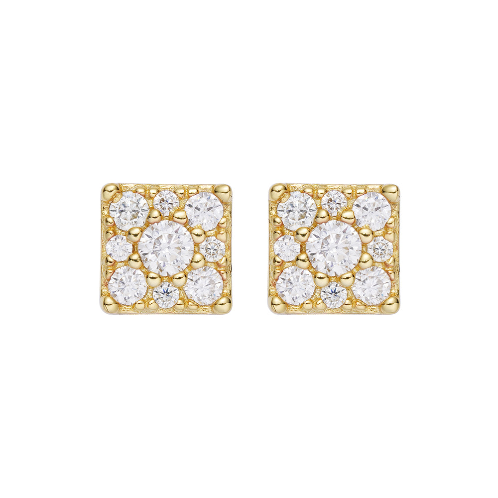 Elite Jewelry | Pantallas Cuadradas Halo 5mm - 100% Moissanite (Dorado) — fotografía 2