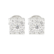 Elite Jewelry | Pantallas Cuadradas Halo (5mm) - 100% Moissanite (Plata) — fotografía 2