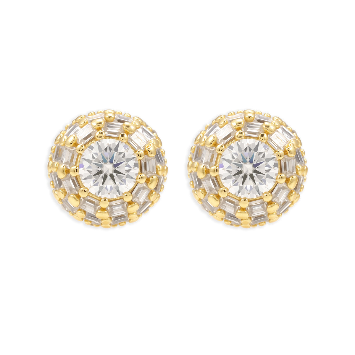 Elite Jewelry | Pantallas Halo Baguette (7mm) - 100% Moissanite (Dorado) — fotografía 2