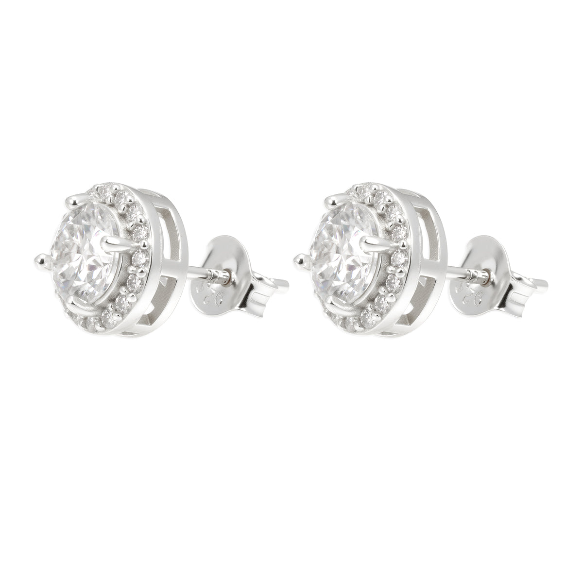Elite Jewelry | Pantallas Redondas 9mm - 100% Moissanite (Plata) — fotografía 1