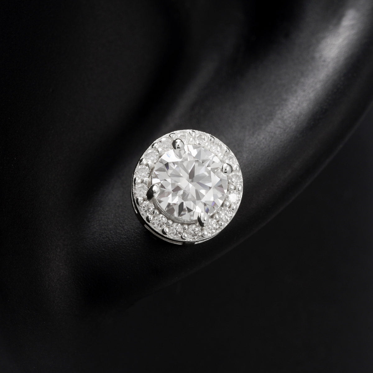 Elite Jewelry | Pantallas Redondas 9mm - 100% Moissanite (Plata) — fotografía 3