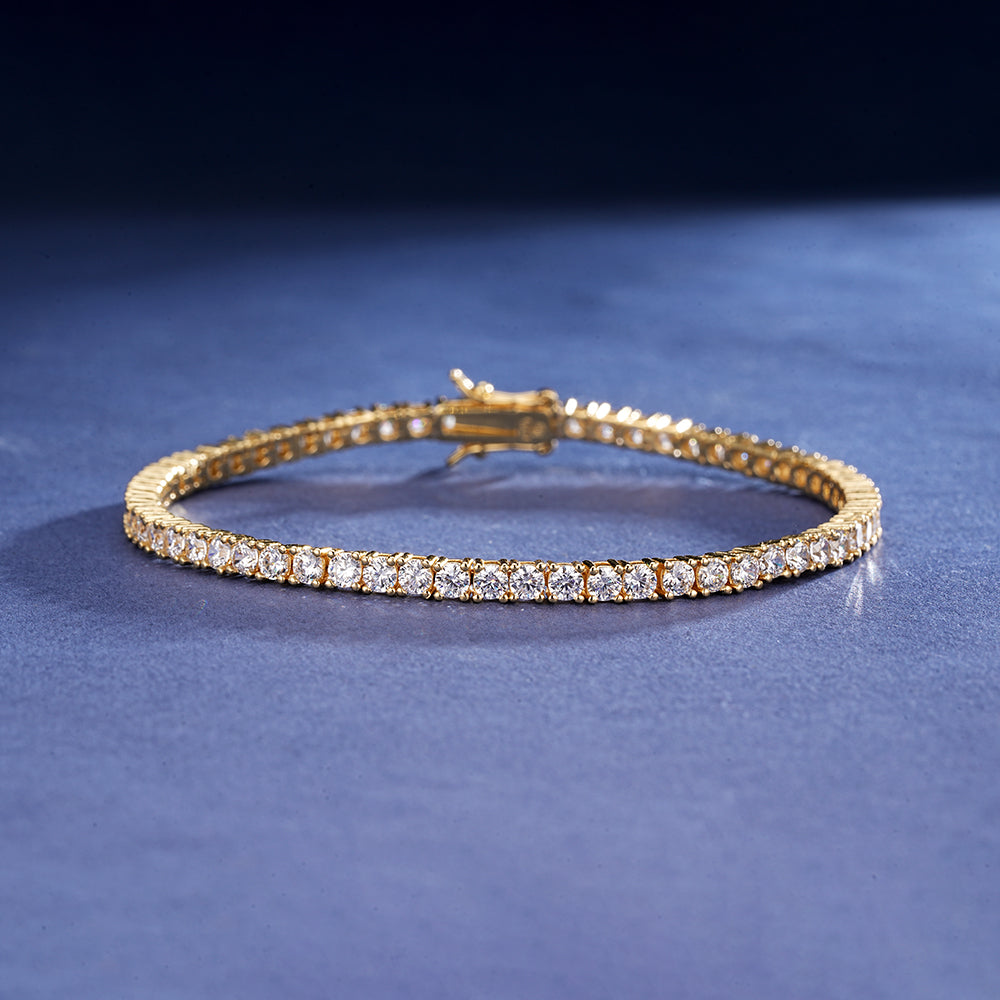 Elite Jewelry | Pulsera Tennis 3mm Dorado — fotografía 2