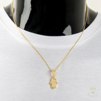 Fátima Con Piedras Moissanite + Cadena