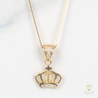 Set Cadena De Corona 10K Oro Real