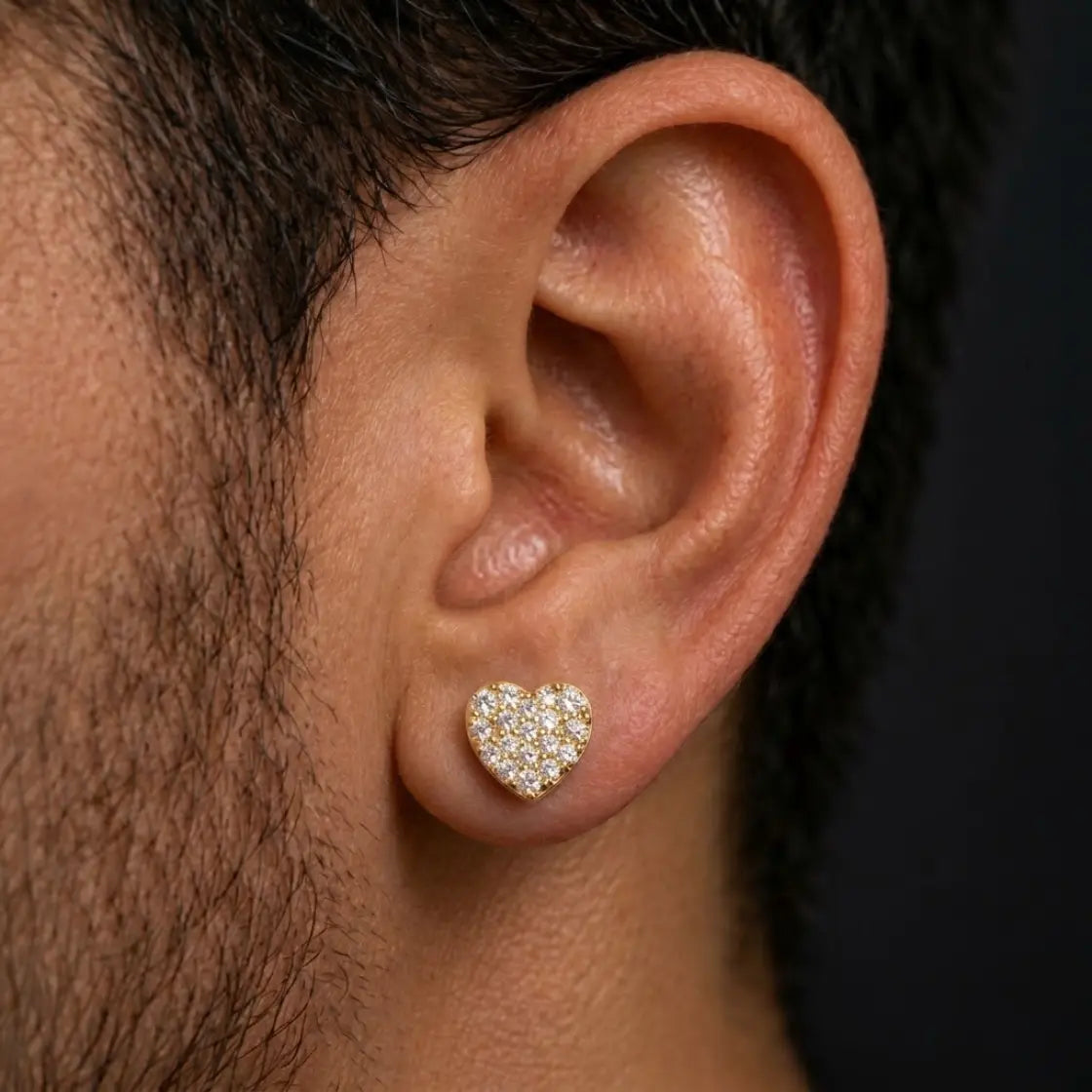 Pantallas De Corazones - 100% Moissanite