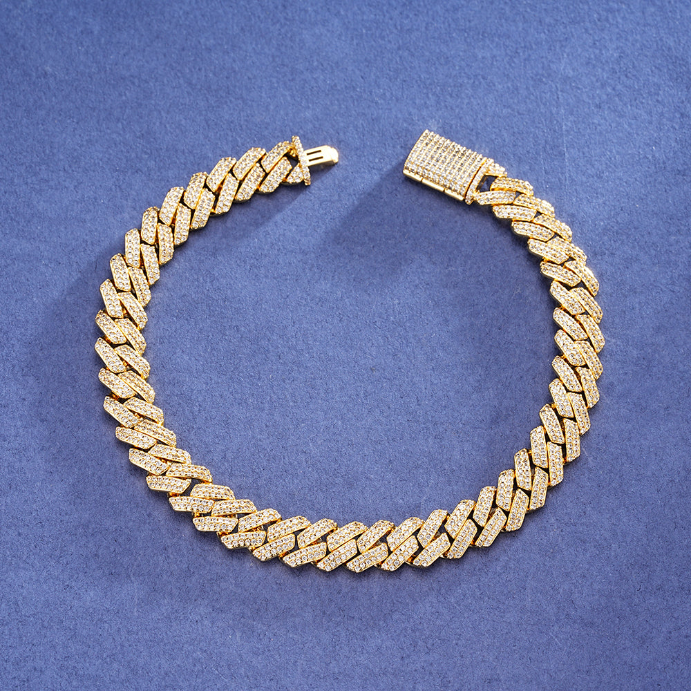 Pulsera Cubana Cuadrada Full Iced 8mm