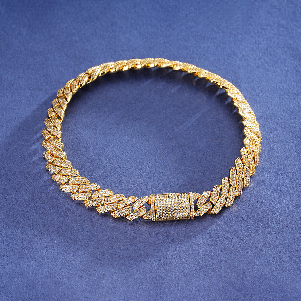 Pulsera Cubana Cuadrada Full Iced 8mm