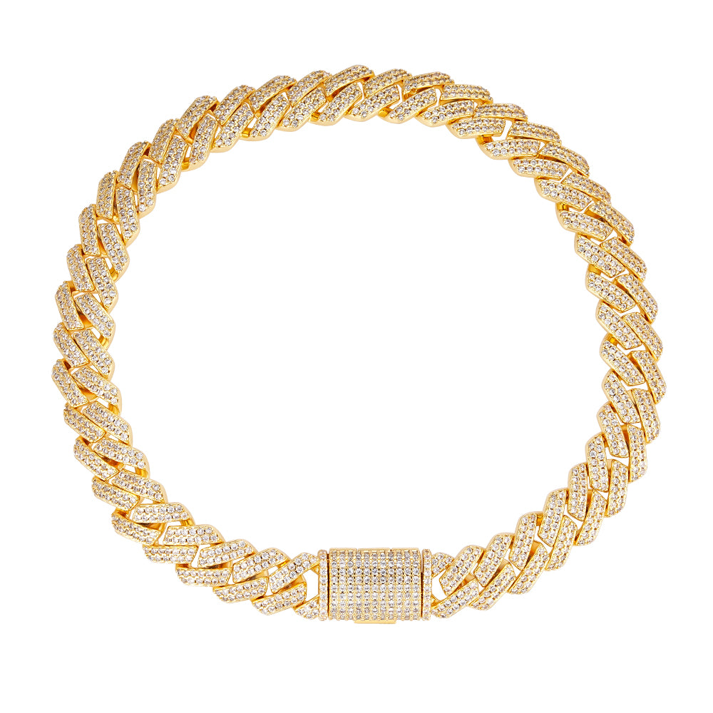 Pulsera Cubana Cuadrada Full Iced 8mm