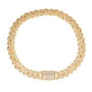 Pulsera Cubana Cuadrada Full Iced 8mm