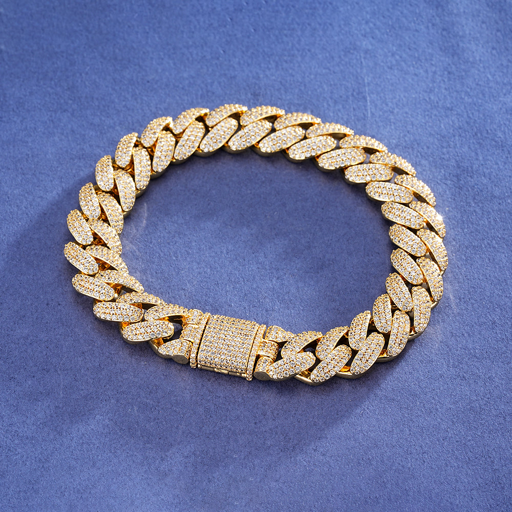 Pulsera Cubana Iced Clasica 12mm
