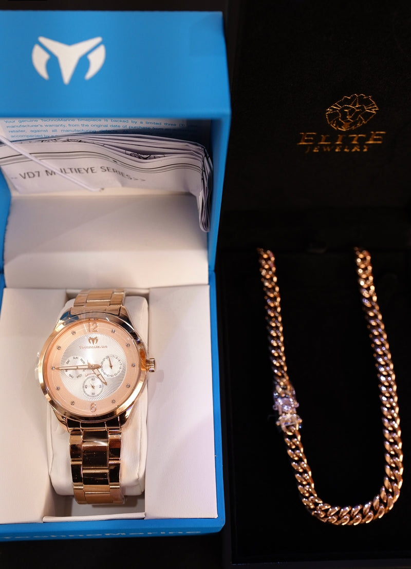 Especial: TechnoMarine MoonSun Rose Gold (con Piedras) + Cubana Rose Gold