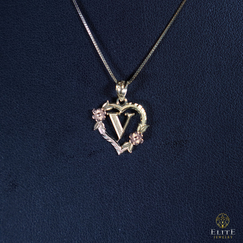 Inicial con Corazón Oro 10K