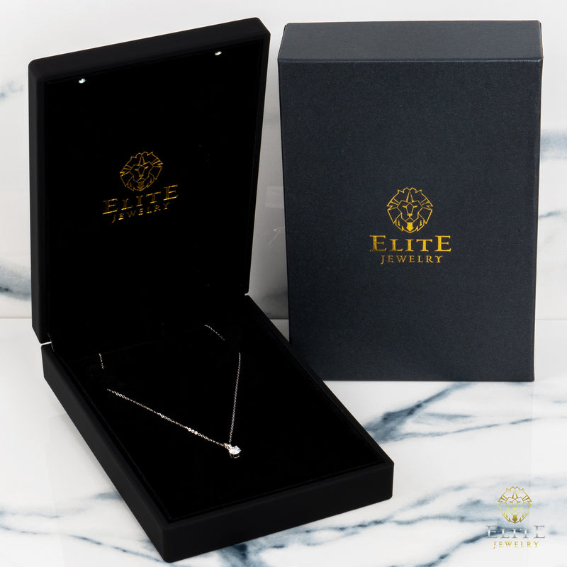 Cadena Oro Blanco Real 14K con Piedra VVS Moissanite Blanca