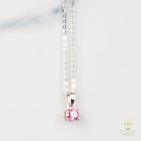 Cadena Oro Blanco Real 14K con Piedra VVS Moissanite Rosita