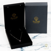 Cadena Oro Blanco Real 14K con Piedra VVS Moissanite Rosita