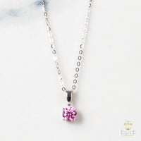 Cadena Oro Blanco Real 14K con Piedra VVS Moissanite Rosita