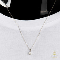 Cadena Oro Blanco Real 14K con Piedra VVS Moissanite Blanca