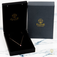 Cadena Oro Rosado Real 14K con Piedra VVS Moissanite Rosita