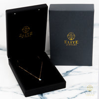 Cadena Oro Rosado Real 14K con Piedra VVS Moissanite Azul - Elite Jewelry Store 