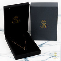Cadena Oro Rosado Real 14K con Piedra VVS Moissanite Azul