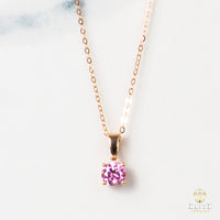 Cadena Oro Rosado Real 14K con Piedra VVS Moissanite Rosita