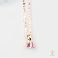 Cadena Oro Rosado Real 14K con Piedra VVS Moissanite Rosita