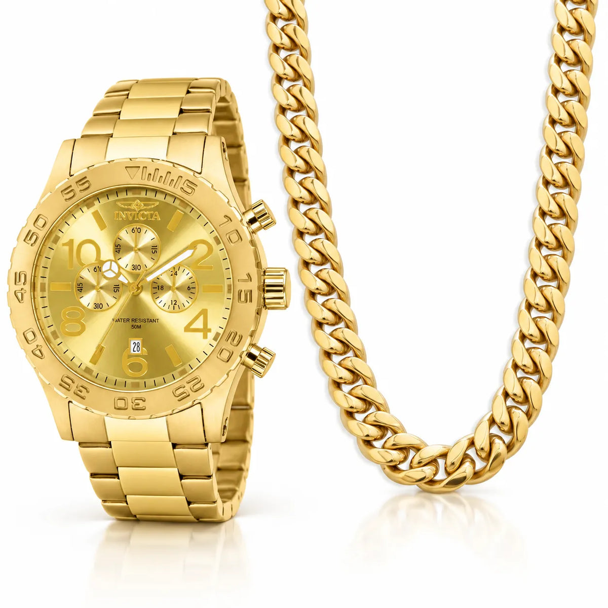 Oferta #136 - Invicta Specialty 50mm · Dorado + Cubana 10mm Dorada
